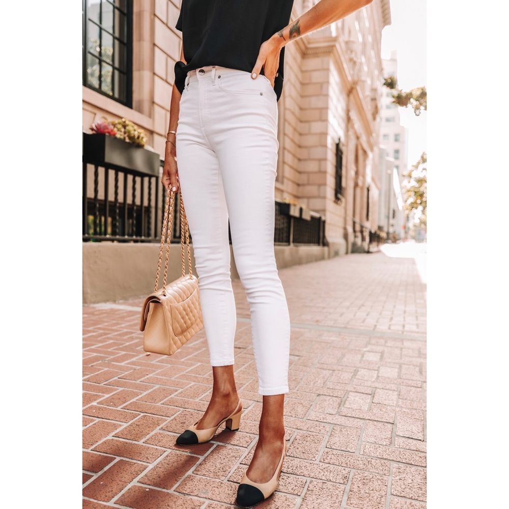 Everlane High Rise White Skinny Jean